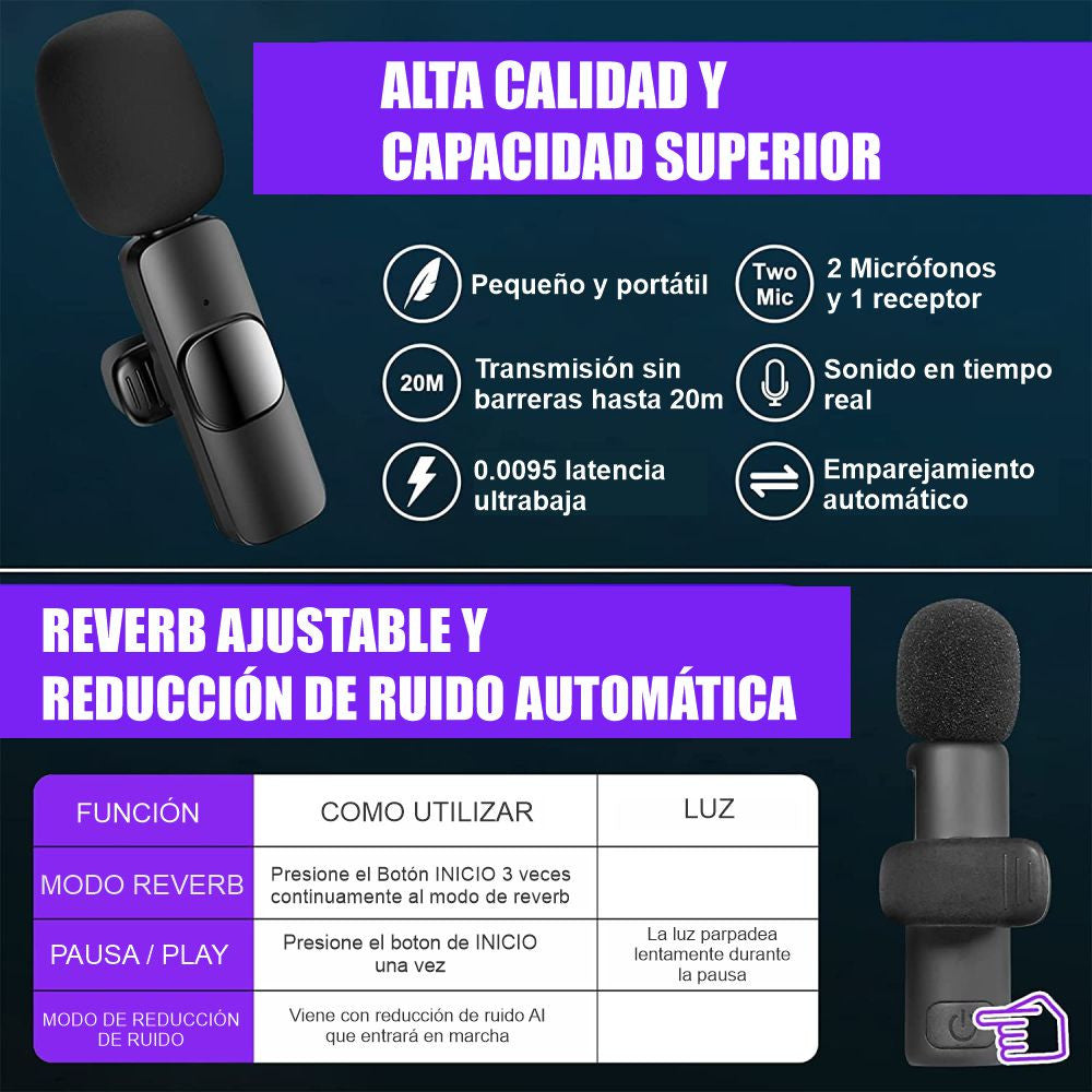 MICRÓFONO DE SOLAPA INALAMBRICO - DOBLE F4